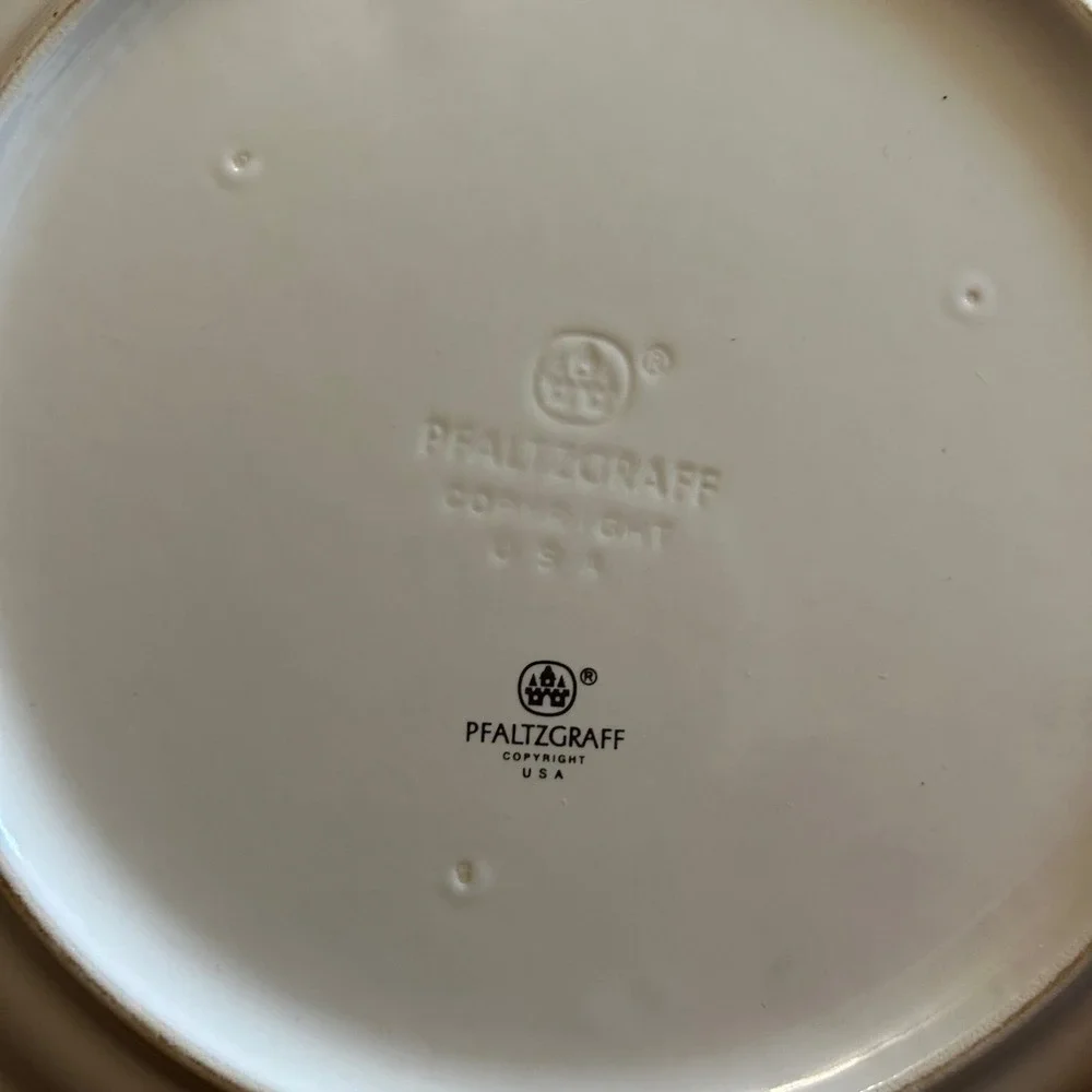 Vtg Pfaltzgraff Christmas Heritage Stoneware 10in Dinner Plates Set of 4 Tree